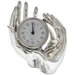 Ceas decorativ de lux maini argintii 15cm 1