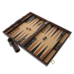 Backgammon game in brown leather Exclusive Briefcase 1