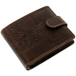 Hunting dog leather wallet brown 2