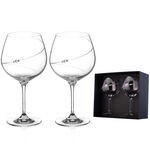 Set of 2 Crystal Gin Glasses Silhouette 1
