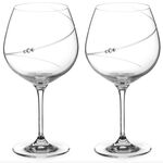 Set of 2 Crystal Gin Glasses Silhouette 2