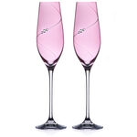 Set with 2 Champagne Glasses Pink Silhouette 2