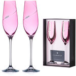 Set with 2 Champagne Glasses Pink Silhouette 5