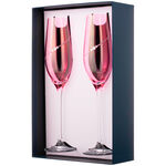 Set with 2 Champagne Glasses Pink Silhouette 6