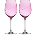 Set of 2 Pink Crystal Silhouette Wine Glasses 2