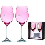 Set of 2 Pink Crystal Silhouette Wine Glasses 5