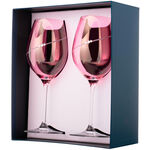 Set of 2 Pink Crystal Silhouette Wine Glasses 6