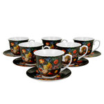 Set of 6 porcelain cups Bouquet 250ml 1