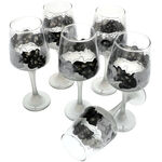 Grey Hand Painted wine Glasses 1