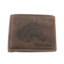 Leather wallet brown horse head 10x12 cm