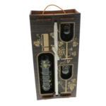 Godchild Gift – Personalized Wine Bottle with Glasses in a Wooden Box