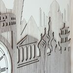 Ceas de perete lemn cu argint Around the World 80cm 9
