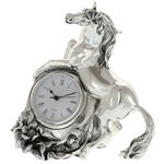 High class silver horse clock 1