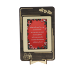 Christmas Blessing red wooden card with support