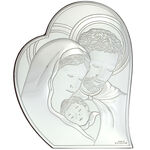 Set of 2 silver icons, Holy Family and Virgin Mary 15cm 2