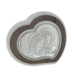 Heart icon cutout Holy Family silver plated 11cm 2