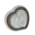 Heart icon cutout Holy Family silver plated 11cm 3