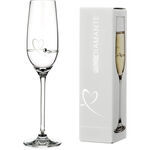 Diamante heart crystal champagne glass 150ml 1