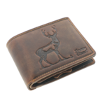 Men's Brown Leather wallet with Deer 2