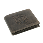 Men's wallet brown natural leather zodiac Libra 2