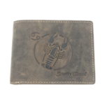 Men's wallet brown natural leather Zodiac Cancer 1
