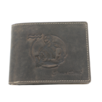 Men's wallet brown natural leather zodiac Aquarius