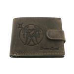 Gemini wallet natural leather brown with staple