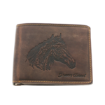 Leather wallet brown horse head 10x12 cm 1