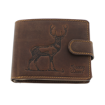 Brown deer leather wallet 12cm 1
