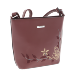 Silvia Rosa burgundy embroidered purse 23cm 2