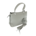 Gray lady's bag with flower Gray Rose 30x20cm 1