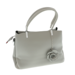 Gray lady's bag with flower Gray Rose 30x20cm 2