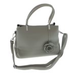 Poseta dama gri cu trandafir Grey Rose 30x20cm 5