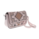 Pastel pink bag Silvia Rosa multicolore embroidered 25x17cm 1