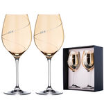 Pack of 4 Amber Silhouette crystal glasses, wine and champagne