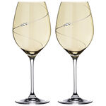Pack of 4 Amber Silhouette crystal glasses, wine and champagne 6