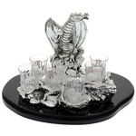 Set of 6 crystal glasses with Highclass dragon stand 1