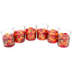 Set of 6 hand-painted orange whiskey glasses 3