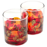 Set of 6 hand-painted orange whiskey glasses 4