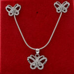 Silver Jewelry Set with Butterflies 3
