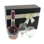 Courvoisier cognac gift set with crystal glasses
