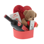 Gift set with love message, teddy bear, keychain and personalized bottle 2