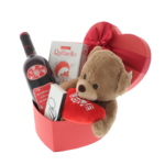 Gift set with love message, teddy bear, keychain and personalized bottle 3