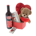 Gift set with love message, teddy bear, keychain and personalized bottle 4