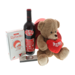 Gift set with love message, teddy bear, keychain and personalized bottle 5