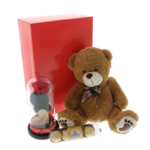 Gift set with teddy bear and cryogenic rose I love you 2