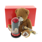 Gift set with teddy bear and cryogenic rose I love you