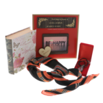 Gift set women be happy with personalized chocolate, scarf and pendant