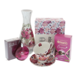 Set cadou femei trandafiri Metamorphoze cu vaza parfum si cani 3