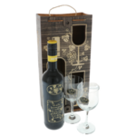 Personalized wine gift set At Every Step with glasses in a wooden box 7